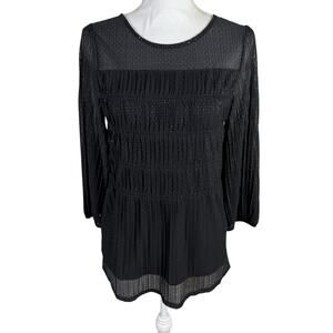 Adrianna Papell Womens Pleated Top Sz Small Metallic Dot Fairy Grunge Whimsigoth